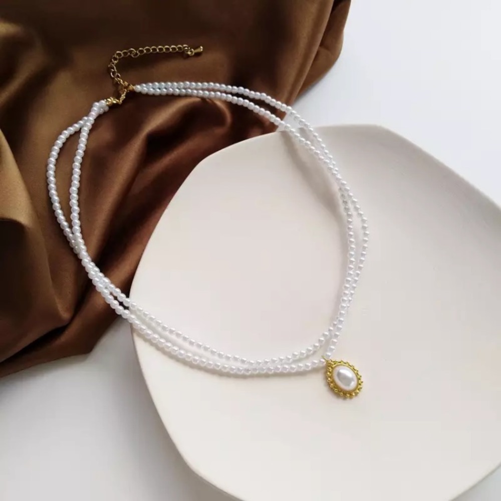 🎀New In Pack Simulated Small Pearls Double Layer Necklace